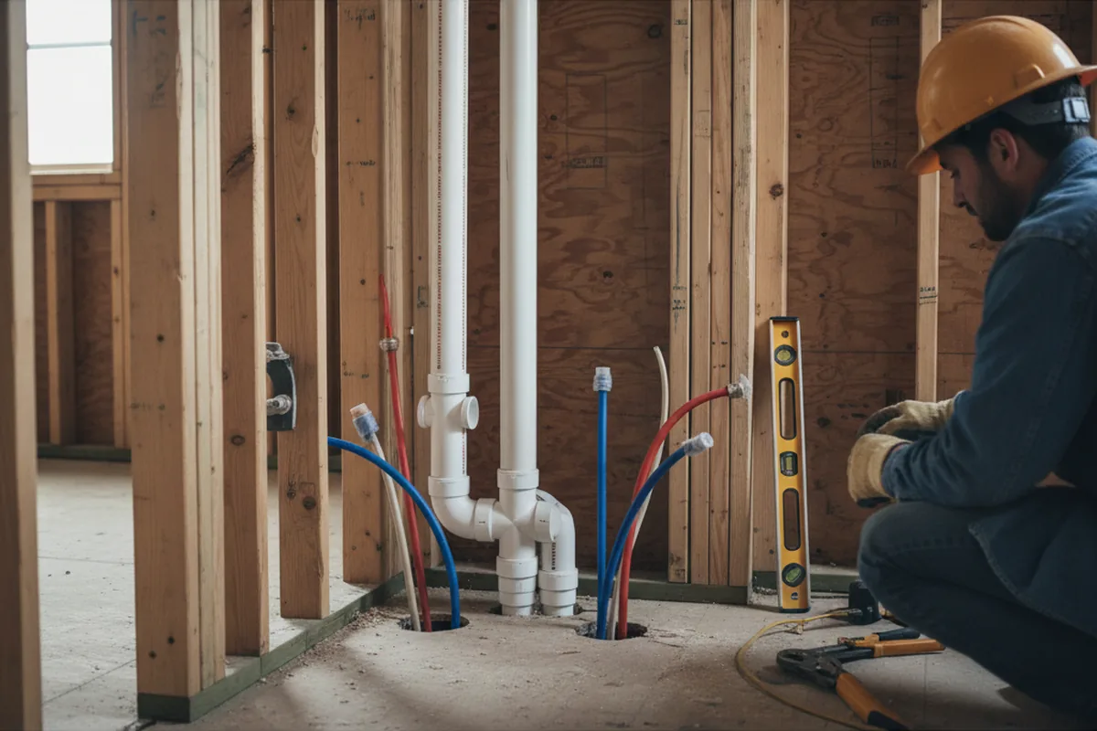 Drain and supply rough-in during Garbage Disposal Repair in Amston
